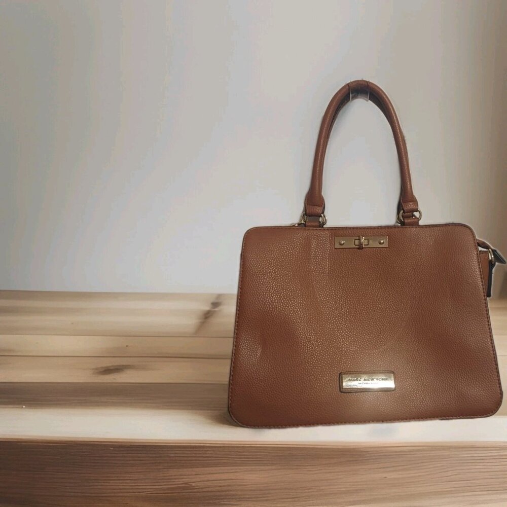 Marc New York Andrew Marc Leather Top Handle Bag Pockets Purse Handbag